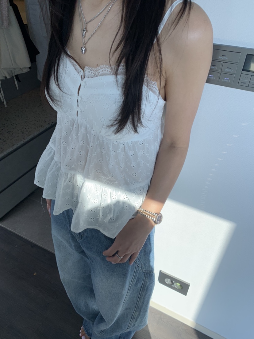 BADCALM東大門代購女裝新品時尚熱賣25春夏推薦吊帶背心刺繡BADCALM吊帶/背心