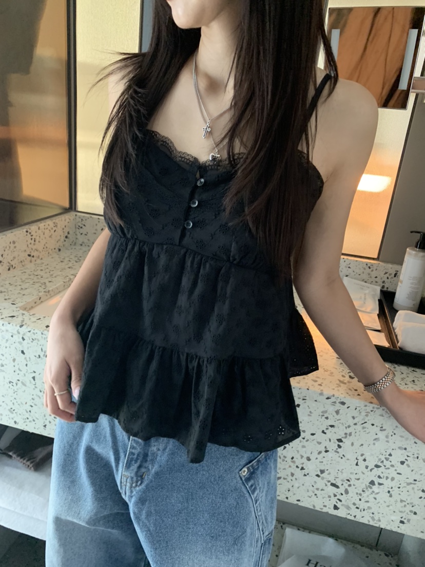 BADCALM東大門代購女裝新品時尚熱賣25春夏推薦吊帶背心刺繡BADCALM吊帶/背心