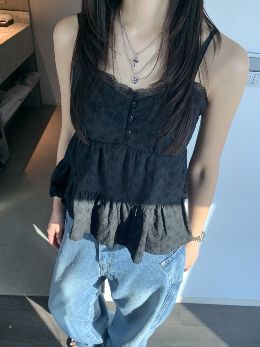 BADCALM東大門代購女裝新品時尚熱賣25春夏推薦吊帶背心刺繡BADCALM吊帶/背心