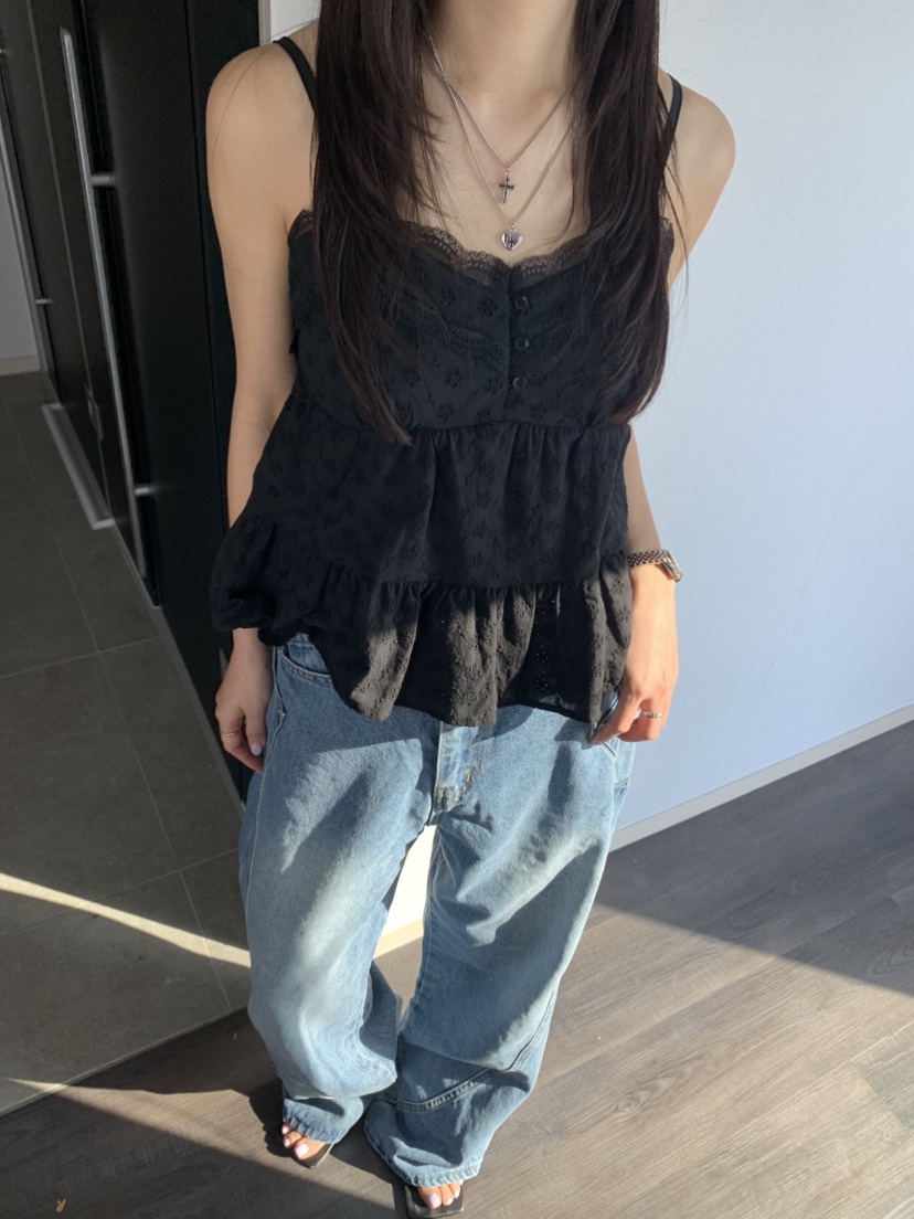 BADCALM東大門代購女裝新品時尚熱賣25春夏推薦吊帶背心刺繡BADCALM吊帶/背心