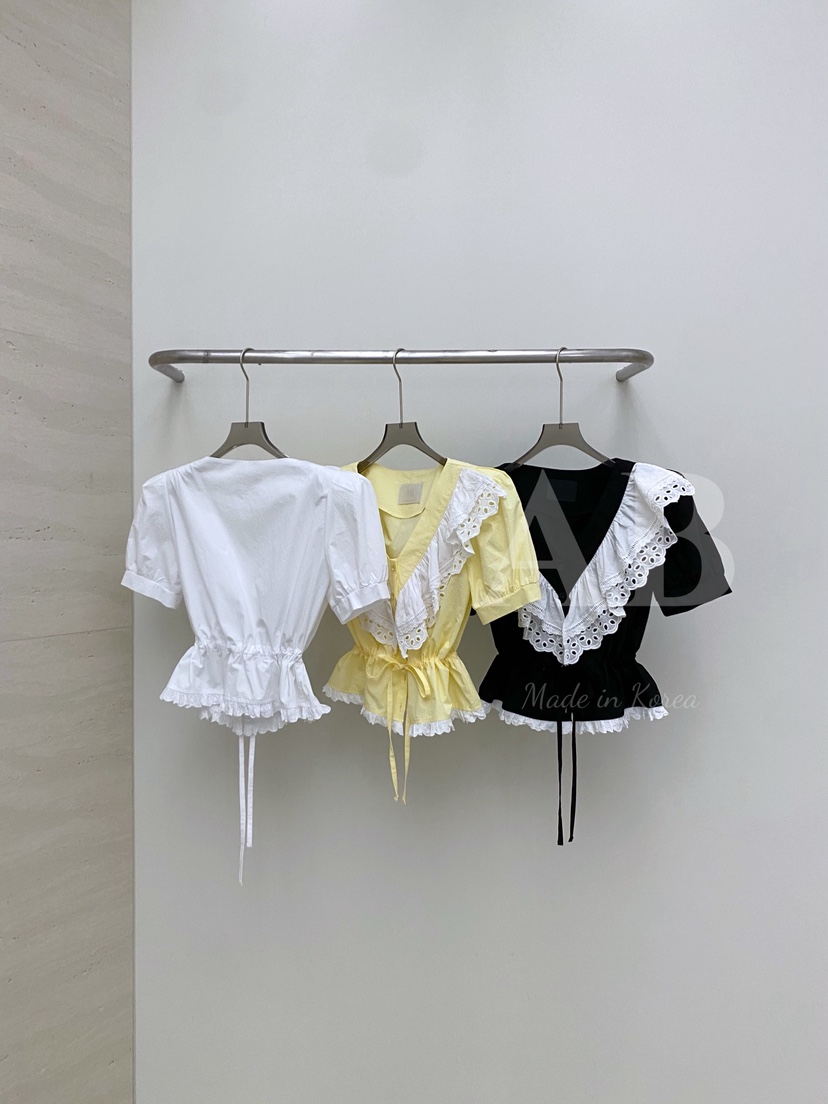 AB韓國代購女裝新款25春夏時尚職業休閑熱賣真品襯衫蕾絲衫AB襯衫/蕾絲衫