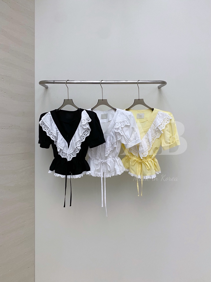 AB韓國代購女裝新款25春夏時尚職業休閑熱賣真品襯衫蕾絲衫AB襯衫/蕾絲衫