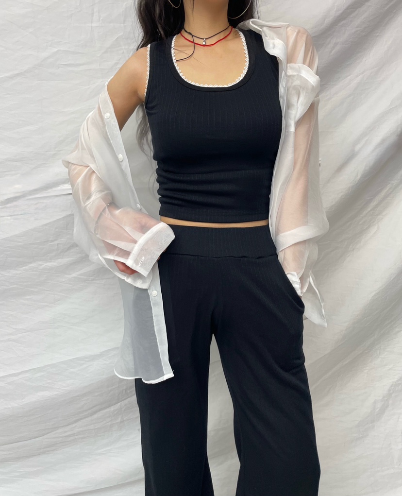 PAIRING東大門代購女士新款熱賣時尚襯衫蕾絲衫不含內搭透明PAIRING襯衫/蕾絲衫
