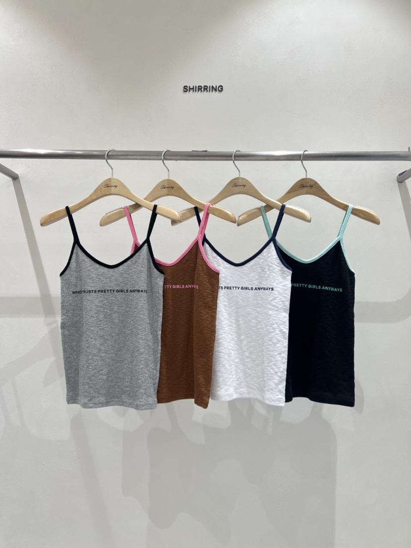 SHIRRING東大門實拍女士新品休閑推薦25春夏職業時尚吊帶背心SHIRRING吊帶/背心