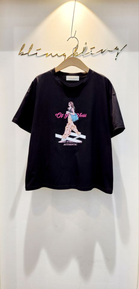 BLING BLING-S東大門代購女裝新品推薦真品時尚職業休閑T恤BLING BLING-ST恤圖色2