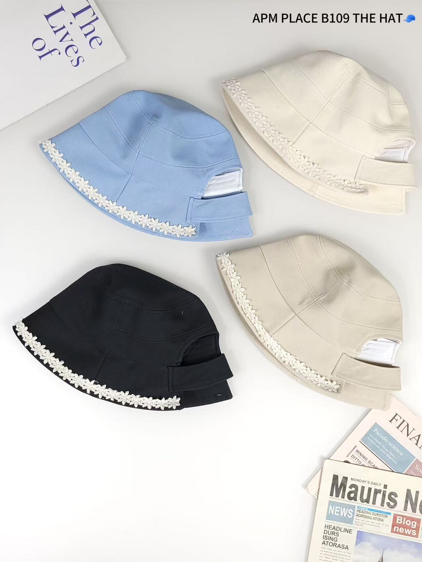 THE HAT-P韓國直郵女士新款25春夏休閑推薦帽子漁夫帽蕾絲THE HAT帽子