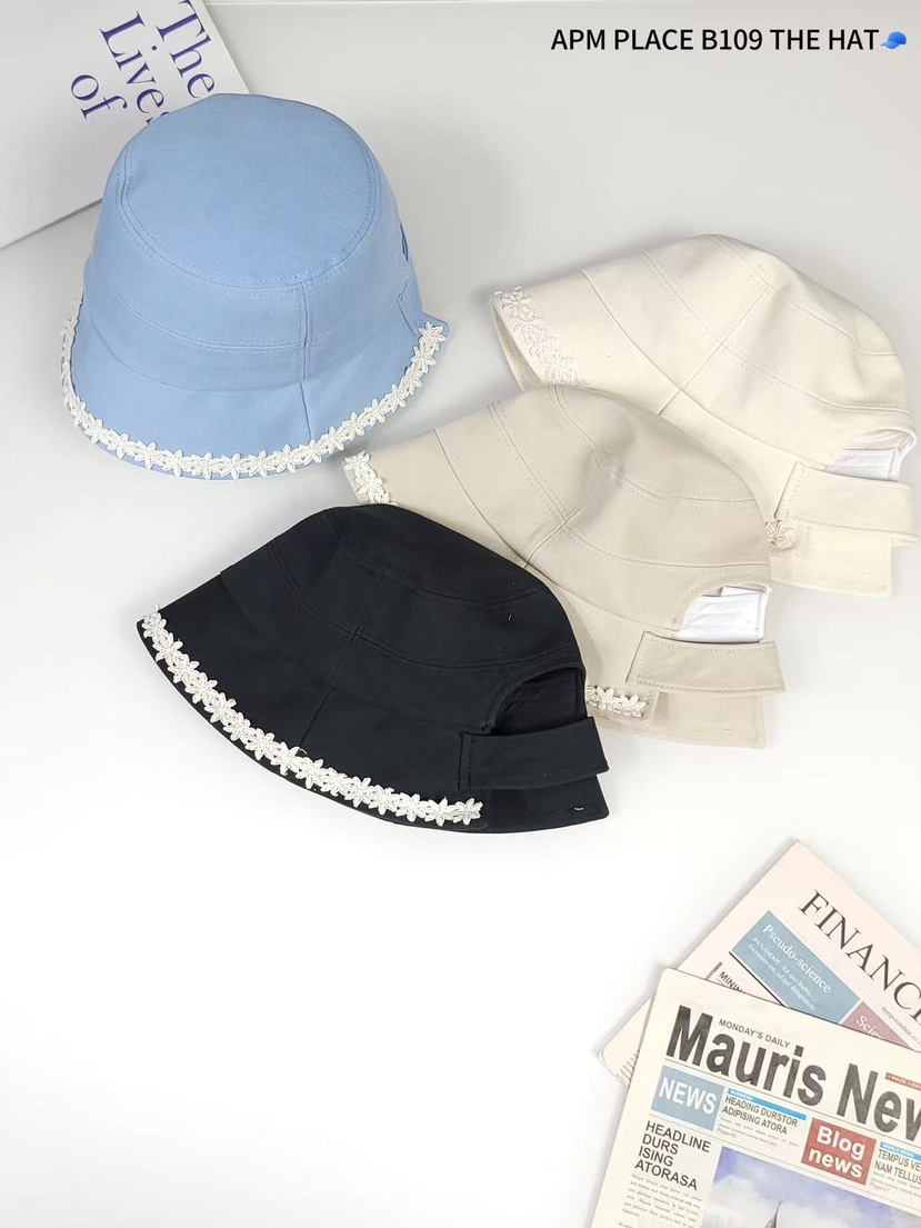 THE HAT-P韓國直郵女士新款25春夏休閑推薦帽子漁夫帽蕾絲THE HAT帽子