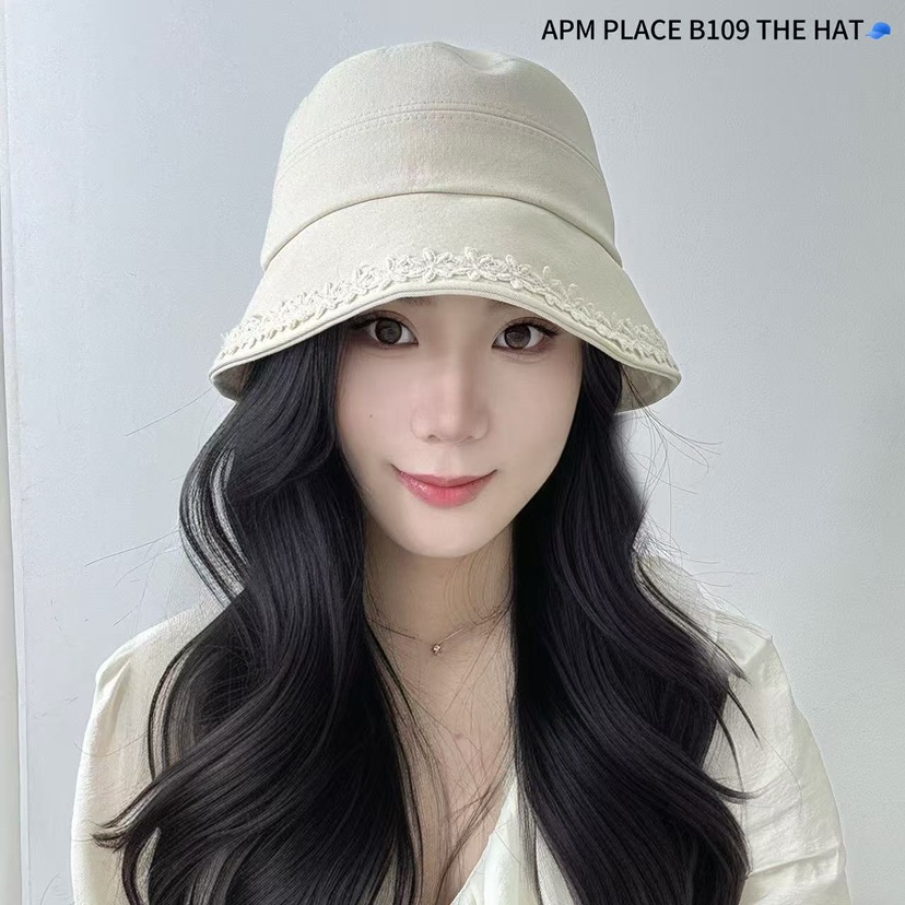 THE HAT-P韓國直郵女士新款25春夏休閑推薦帽子漁夫帽蕾絲THE HAT帽子圖色2