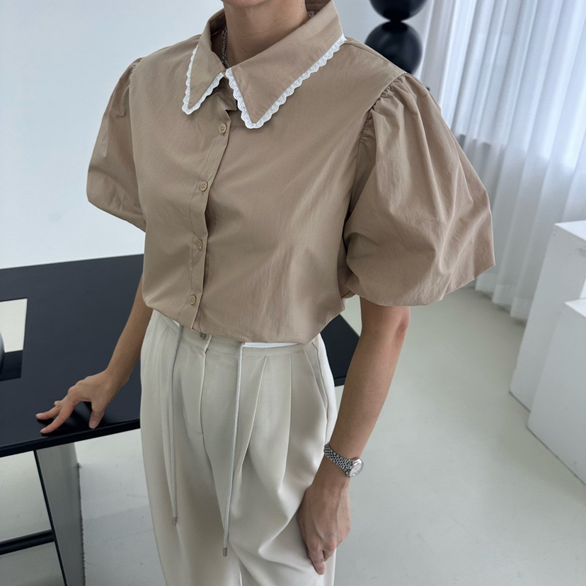 SOUIT東大門直郵女裝新品真品人氣推薦時尚職業休閑襯衫蕾絲衫SOUIT by mabel-L襯衫/蕾絲衫