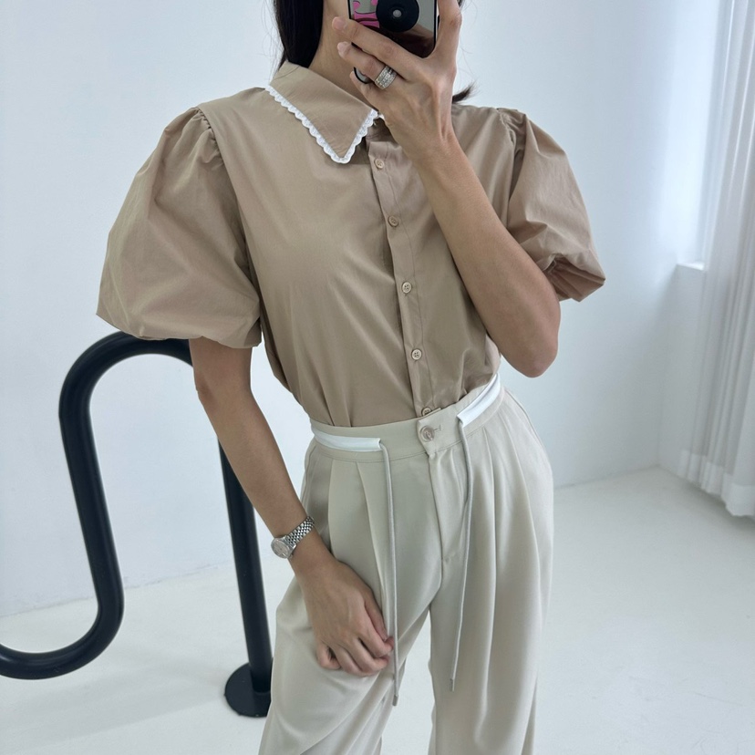 SOUIT東大門直郵女裝新品真品人氣推薦時尚職業休閑襯衫蕾絲衫SOUIT by mabel-L襯衫/蕾絲衫