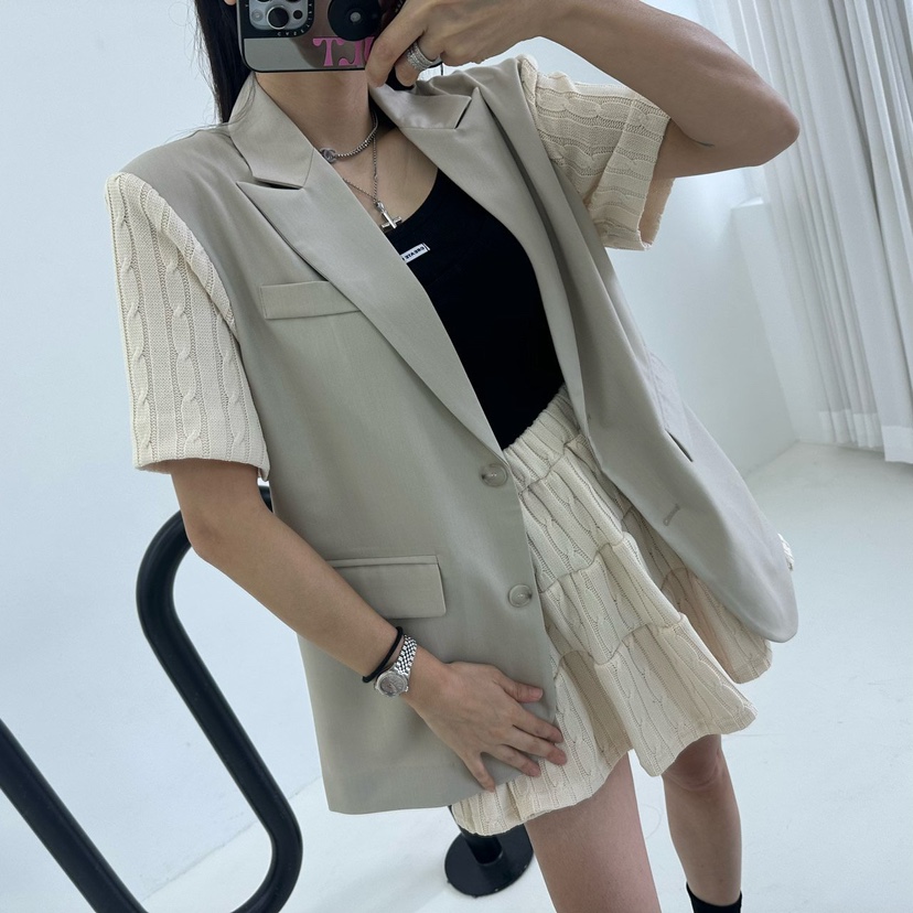 SOUIT韓國代購女士新款休閑人氣推薦職業真品25春夏熱賣夾克SOUIT by mabel-L夾克圖色1