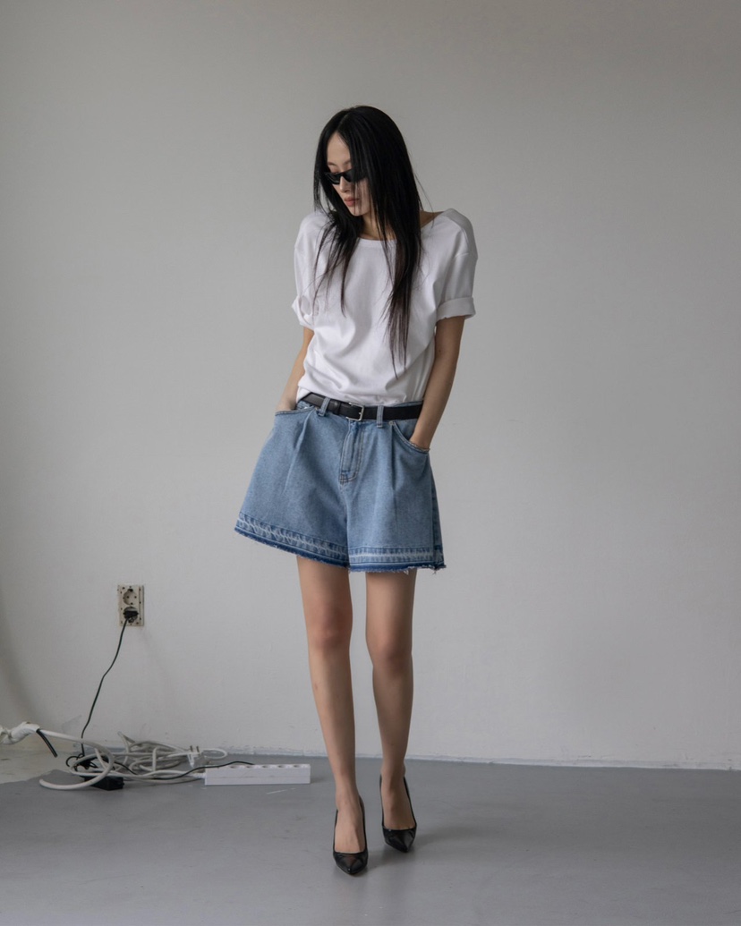 INSSENSE-A韓國直郵女士新品時尚職業25春夏人氣熱賣短褲喇叭INSSENSE-A短褲