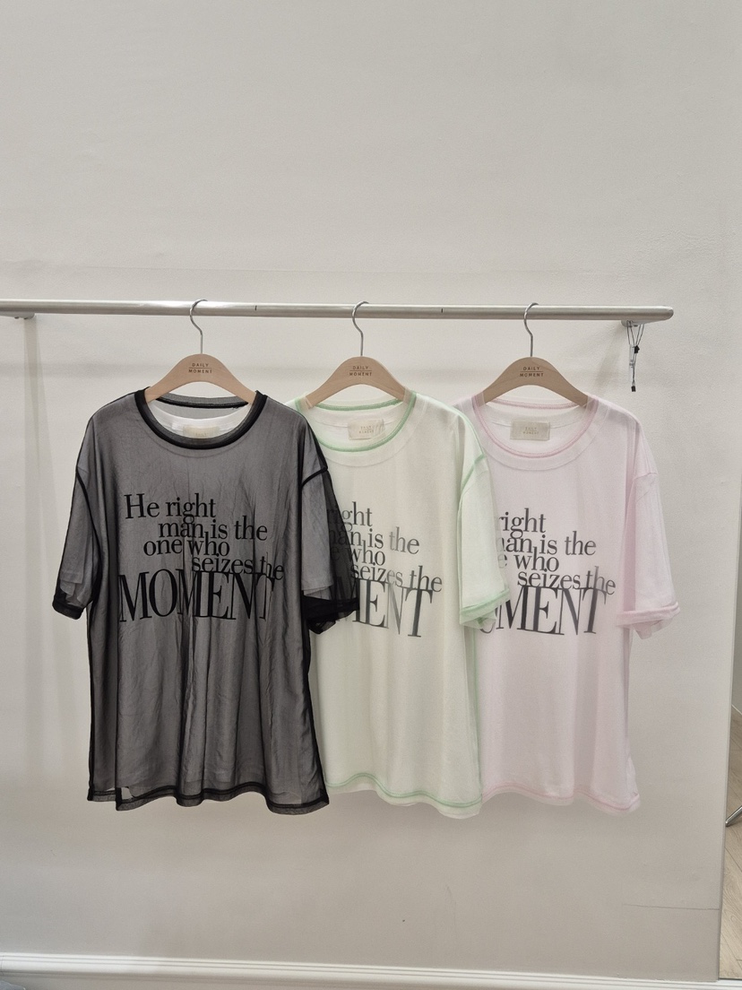 DAILY MOMENT韓國直郵女士新品時尚25春夏休閑熱賣推薦T恤DAILY MOMENTT恤