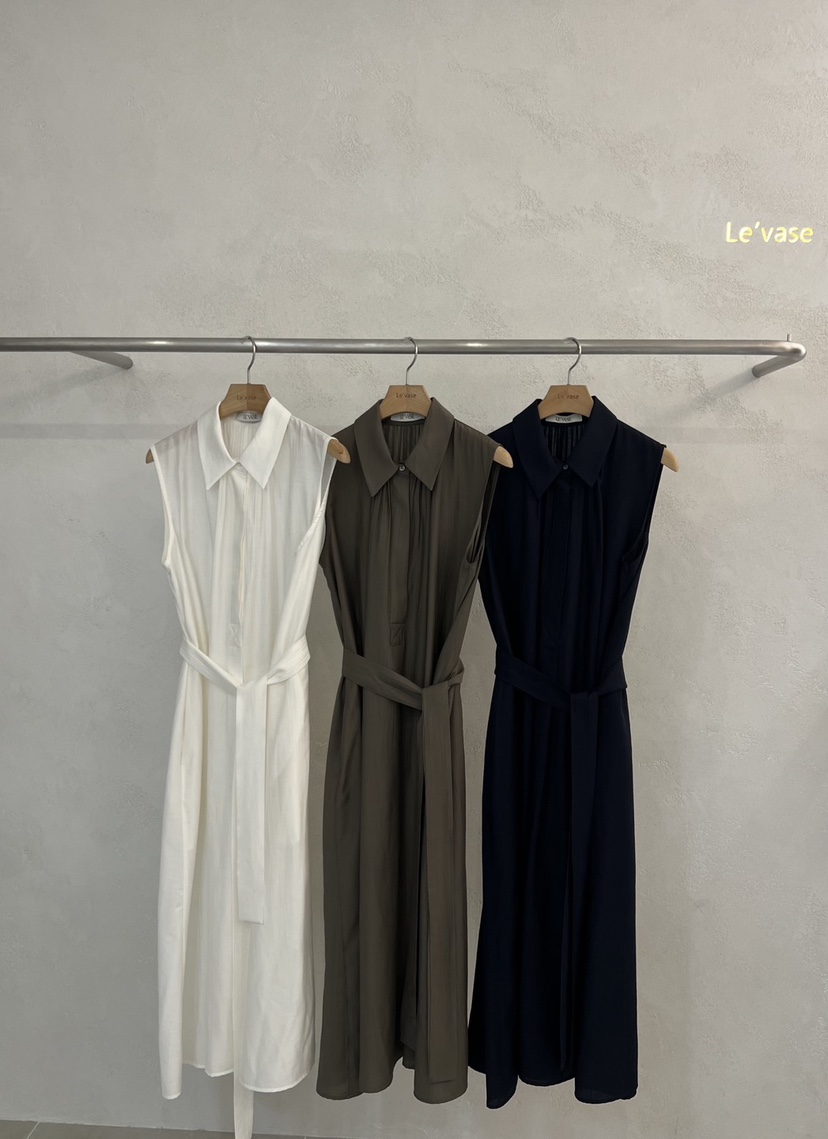 LE VASE東大門代購女士新品25春夏時尚推薦人氣連衣裙含腰帶LE VASE連衣裙