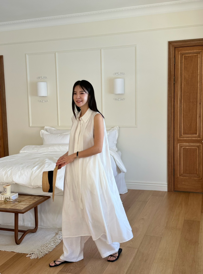 LE VASE東大門代購女士新品25春夏時尚推薦人氣連衣裙含腰帶LE VASE連衣裙