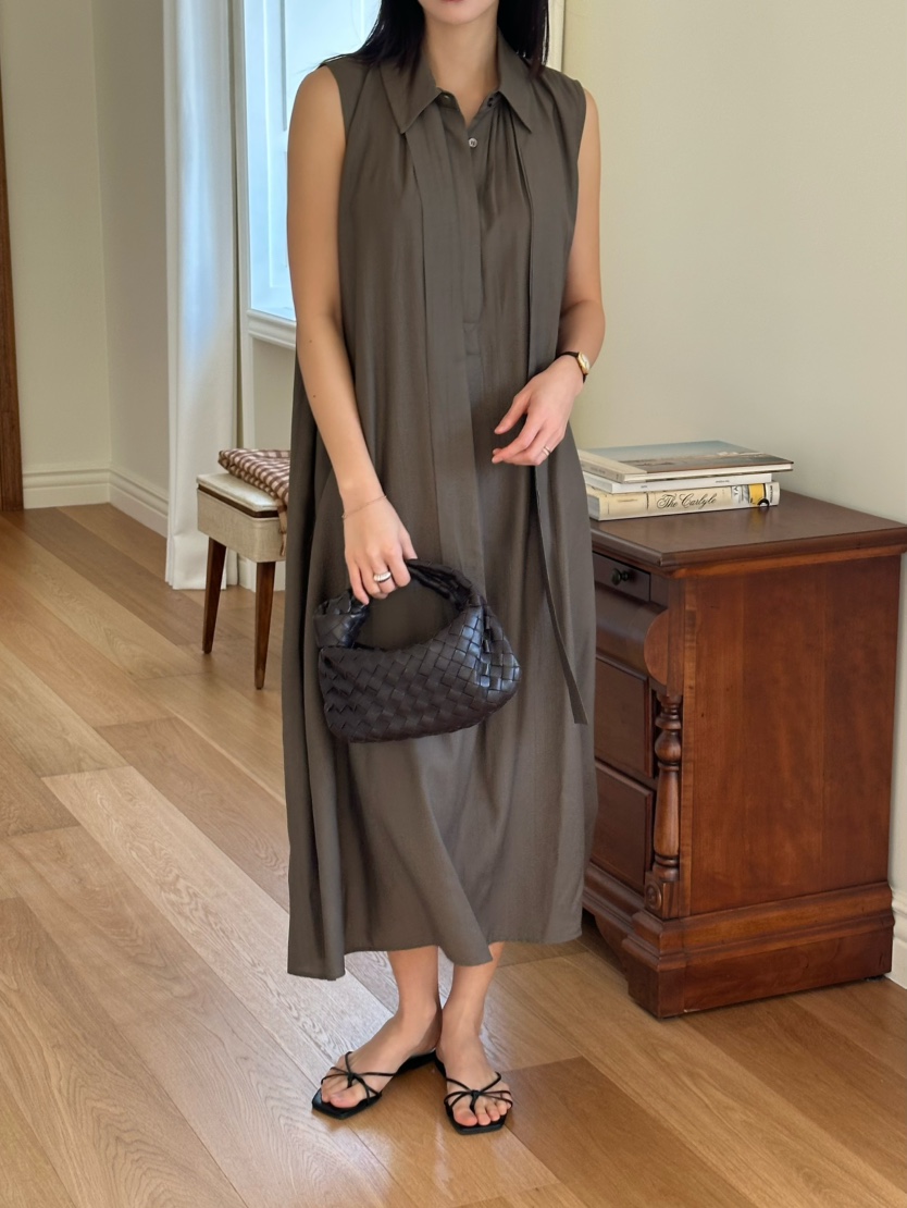LE VASE東大門代購女士新品25春夏時尚推薦人氣連衣裙含腰帶LE VASE連衣裙