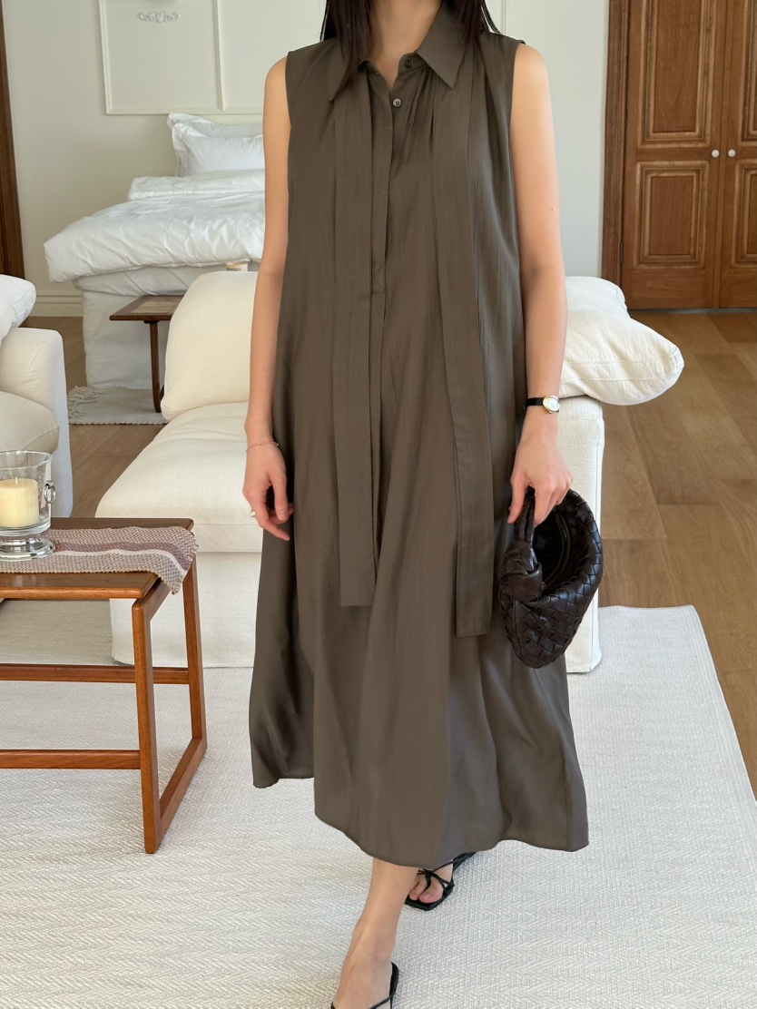 LE VASE東大門代購女士新品25春夏時尚推薦人氣連衣裙含腰帶LE VASE連衣裙