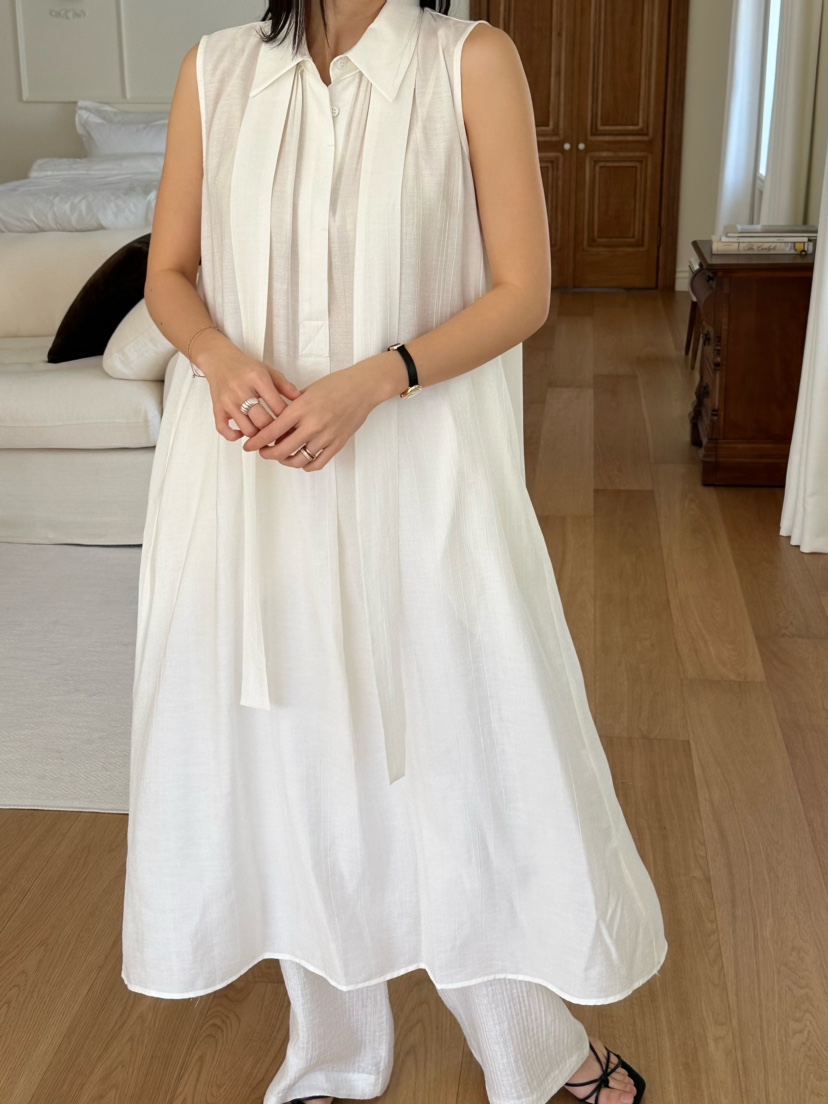 LE VASE東大門代購女士新品25春夏時尚推薦人氣連衣裙含腰帶LE VASE連衣裙圖色3