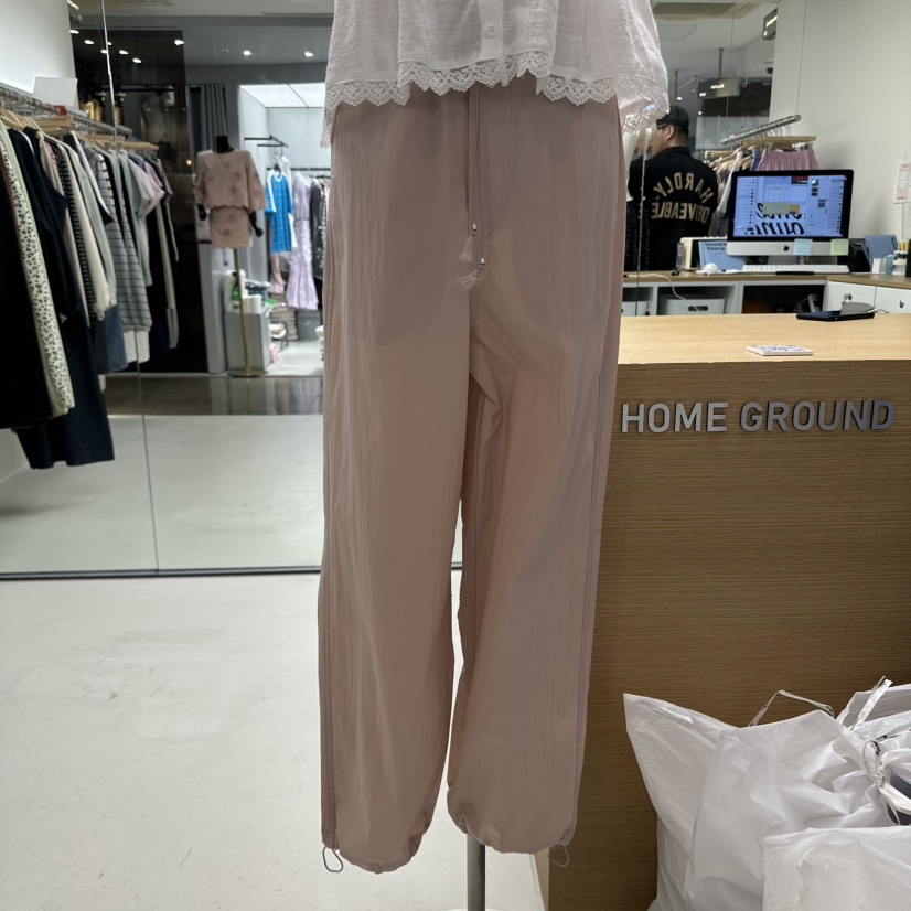 HOME GROUND東大門實拍女士新品人氣25春夏休閑休閑褲流蘇HOME GROUND休閑褲