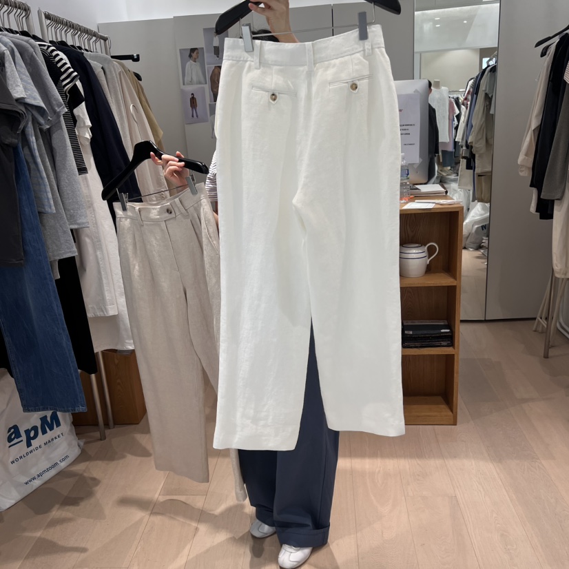 THE TARDUST韓國直郵女士新款休閑熱賣真品25春夏休閑褲亞麻THE TARDUST休閑褲