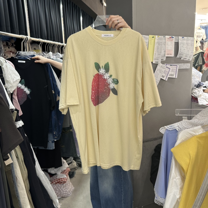 MOMAZU韓國㊣直郵東大門代購女裝新品25春夏推薦休閑熱賣T恤MOMAZUT恤圖色2