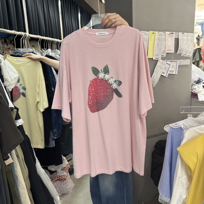 MOMAZU韓國㊣直郵東大門代購女裝新品25春夏推薦休閑熱賣T恤MOMAZUT恤圖色3