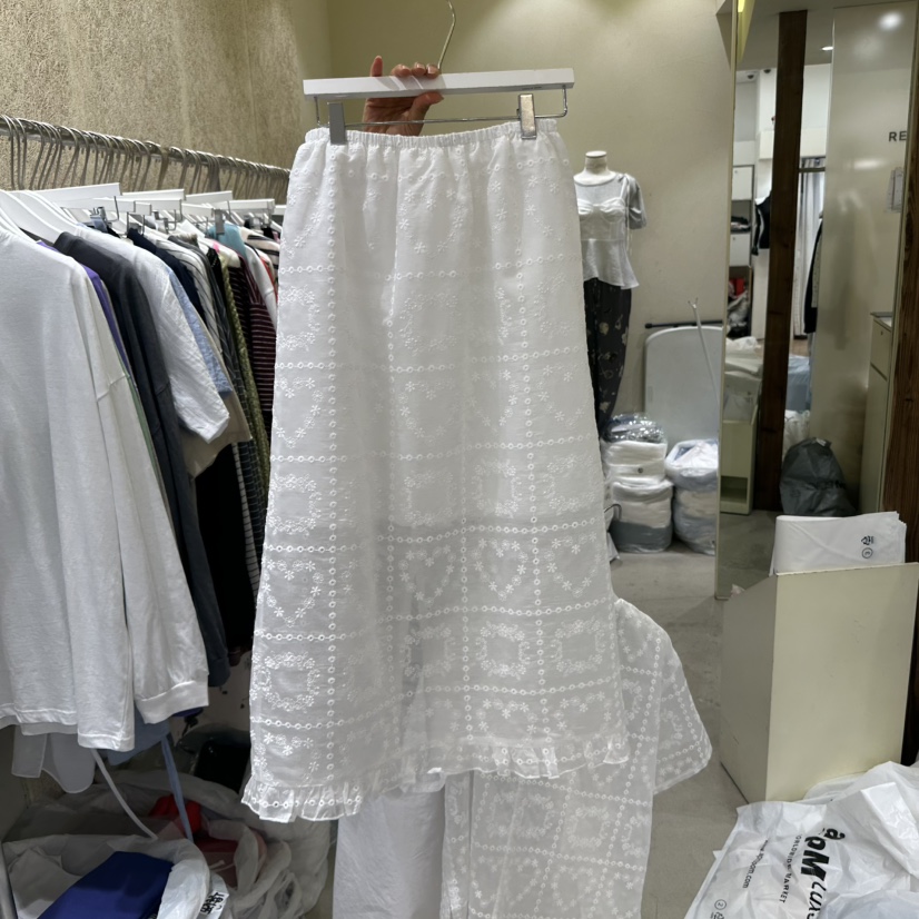 REFLAT韓國直郵㊣女裝新款熱賣休閑推薦人氣時尚長裙荷葉邊REFLAT長裙圖色1