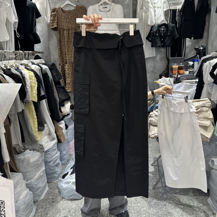 A-DEL直郵韓國代購㊣女裝新品人氣熱賣休閑推薦25春夏長裙口袋A-DEL長裙圖色3