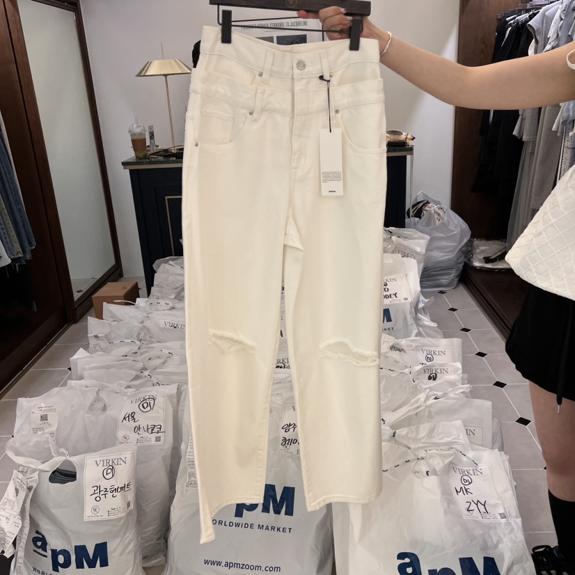 VIRKIN韓國直郵㊣東大門實拍女裝新品熱賣25春夏人氣牛仔褲VIRKIN牛仔褲