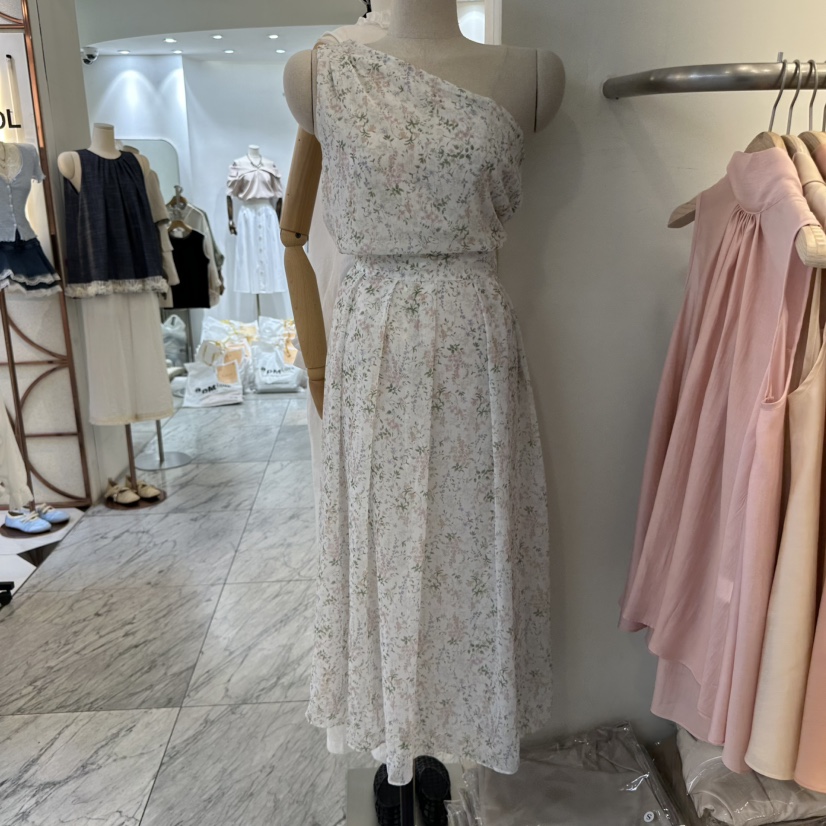 THE LOW韓國㊣直郵東大門代購女裝新品時尚熱賣連衣裙奶油色THE LOW連衣裙