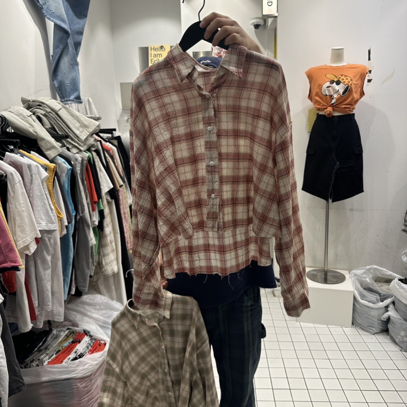 THE WEEKND直郵韓國代購㊣女裝新品休閑熱賣襯衫蕾絲衫短款THE WEEKND襯衫/蕾絲衫圖色2