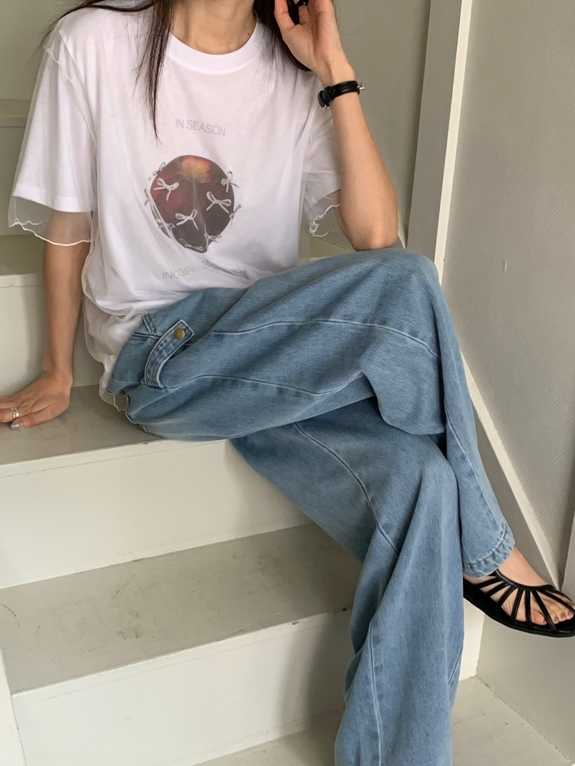 RIVER RAIN韓國㊣直郵東大門代購女裝新品熱賣休閑25春夏T恤RIVER RAINT恤