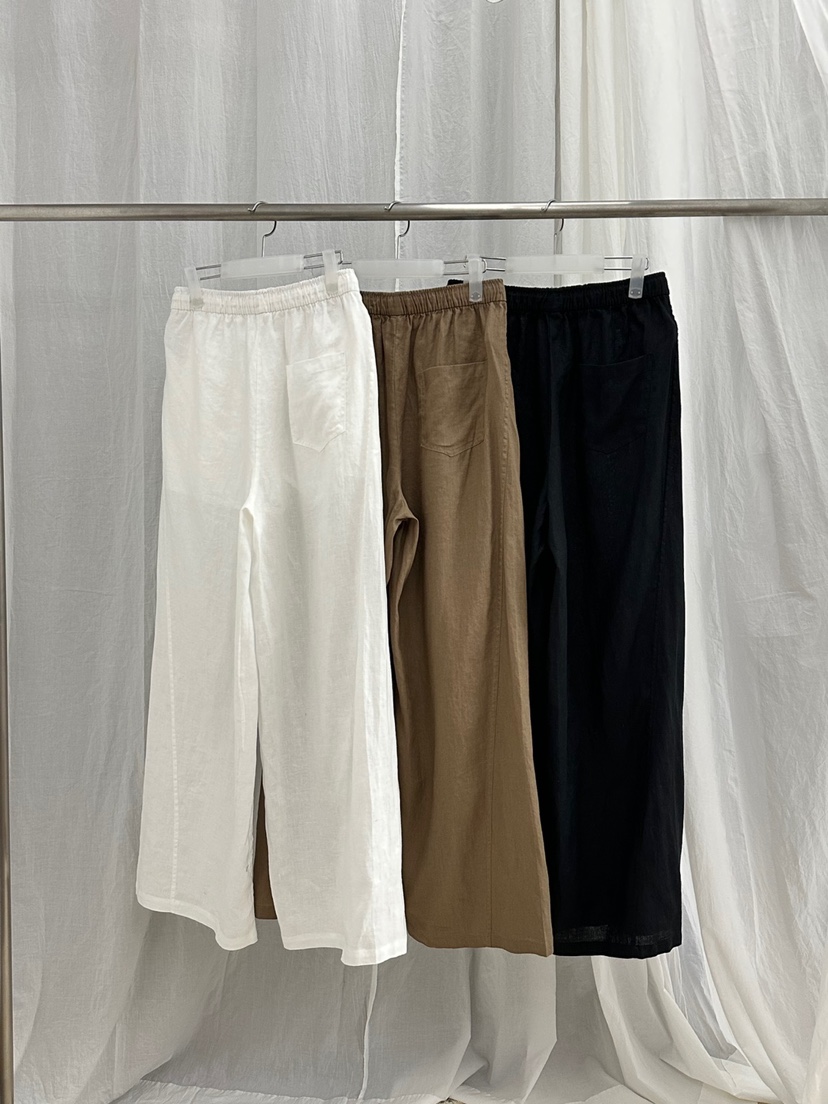 RIVER RAIN直郵韓國代購㊣女裝新品休閑25春夏休閑褲亞麻布RIVER RAIN休閑褲