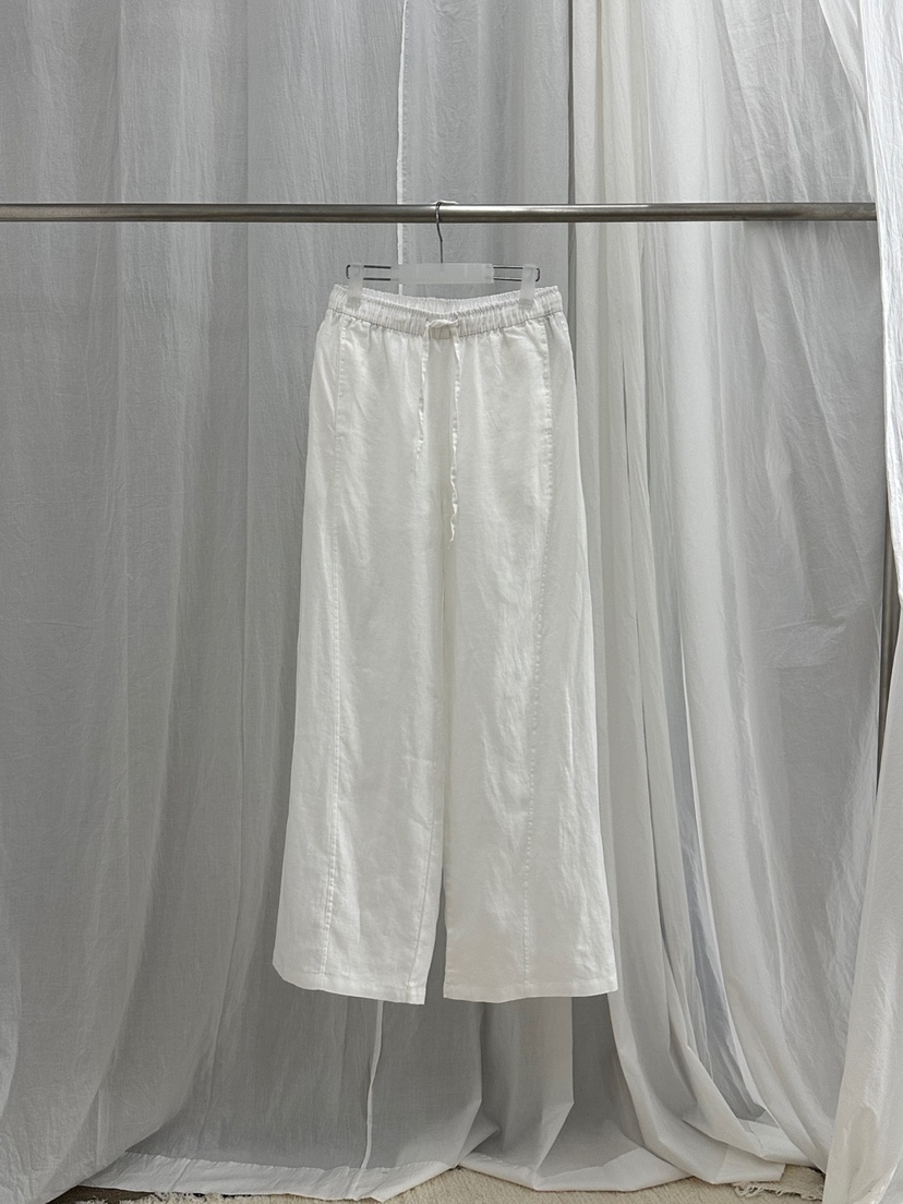 RIVER RAIN直郵韓國代購㊣女裝新品休閑25春夏休閑褲亞麻布RIVER RAIN休閑褲