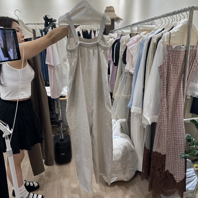 HANSUNGHYUN韓國直郵㊣女裝新品推薦人氣25春夏休閑連體褲亞麻HANSUNGHYUN連體褲