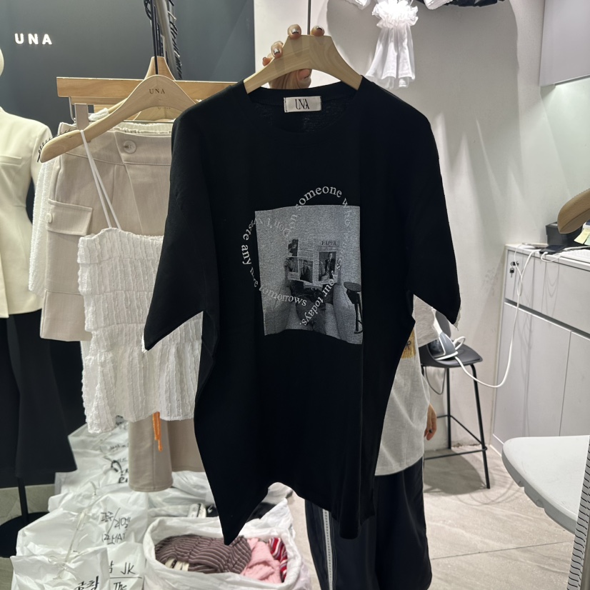 UNA/THE MAY韓國直郵女士新品人氣熱賣25春夏推薦職業T恤THEMAY/UNAT恤圖色2