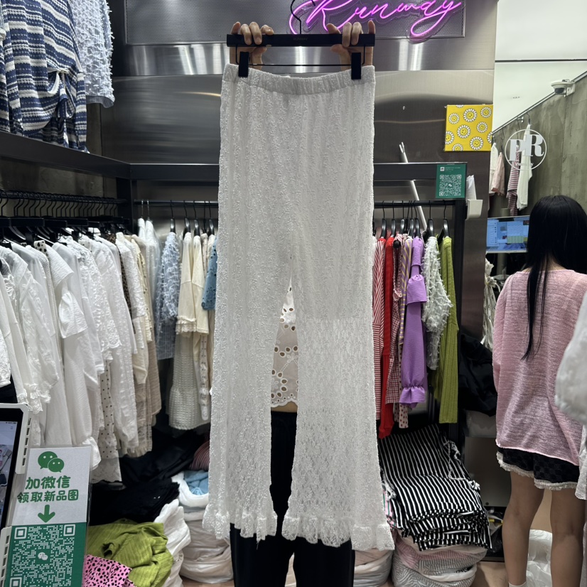 RUNWAY-런웨이東大門實拍女裝新品熱賣人氣職業休閑褲蕾絲RUNWAY休閑褲