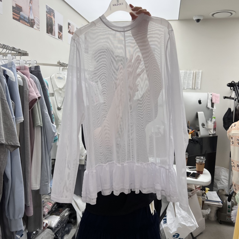 SOLD OUT東大門代購女裝新品25春夏時尚人氣職業熱賣長袖T恤SOLD OUT長袖T恤圖色1