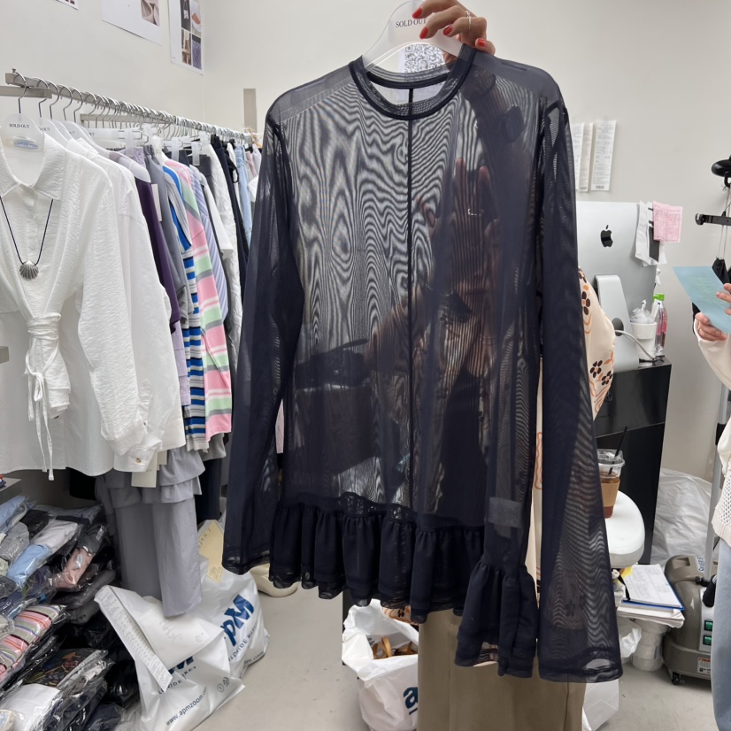 SOLD OUT東大門代購女裝新品25春夏時尚人氣職業熱賣長袖T恤SOLD OUT長袖T恤圖色2