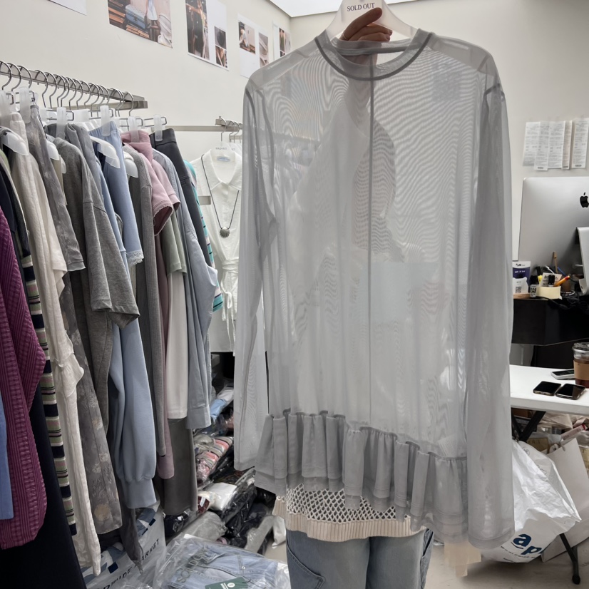 SOLD OUT東大門代購女裝新品25春夏時尚人氣職業熱賣長袖T恤SOLD OUT長袖T恤圖色3