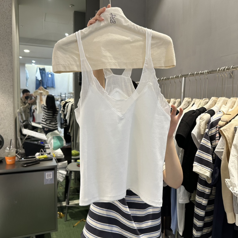 AMOEBA東大門代購女士新品職業推薦真品時尚熱賣25春夏吊帶背心AMOEBA吊帶/背心