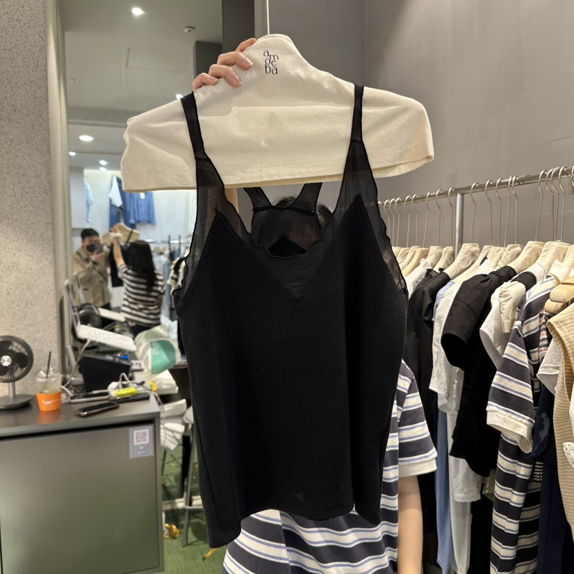 AMOEBA東大門代購女士新品職業推薦真品時尚熱賣25春夏吊帶背心AMOEBA吊帶/背心圖色3