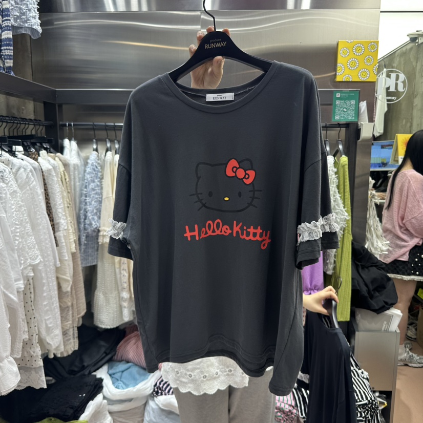 RUNWAY-런웨이韓國代購女裝新品時尚25春夏真品熱賣休閑T恤RUNWAYT恤圖色2