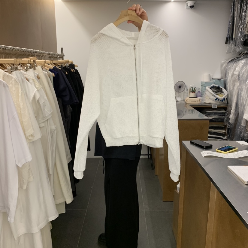 BLAIR韓國代購女裝新品25春夏推薦時尚人氣長袖T恤拉鏈兜帽BLAIR seoul長袖T恤圖色1