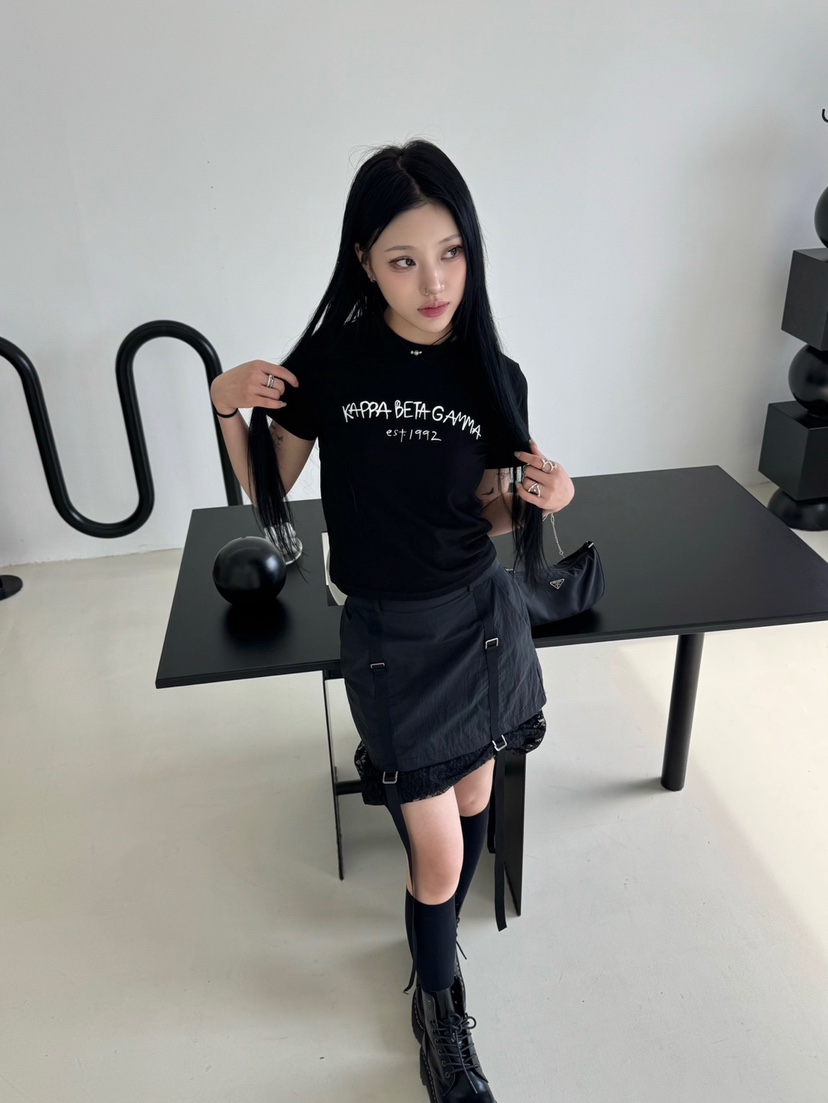 NUEUN韓國直郵女士新品休閑25春夏真品職業半身裙中短裙蕾絲NUEUN/SEEOT半身裙/中短裙
