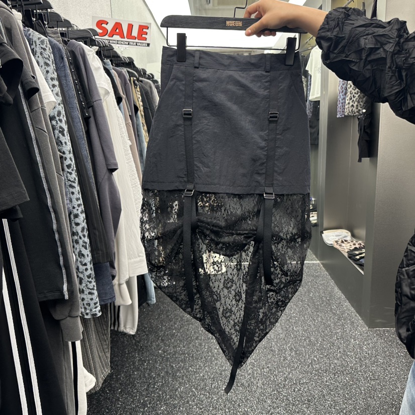 NUEUN韓國直郵女士新品休閑25春夏真品職業半身裙中短裙蕾絲NUEUN/SEEOT半身裙/中短裙