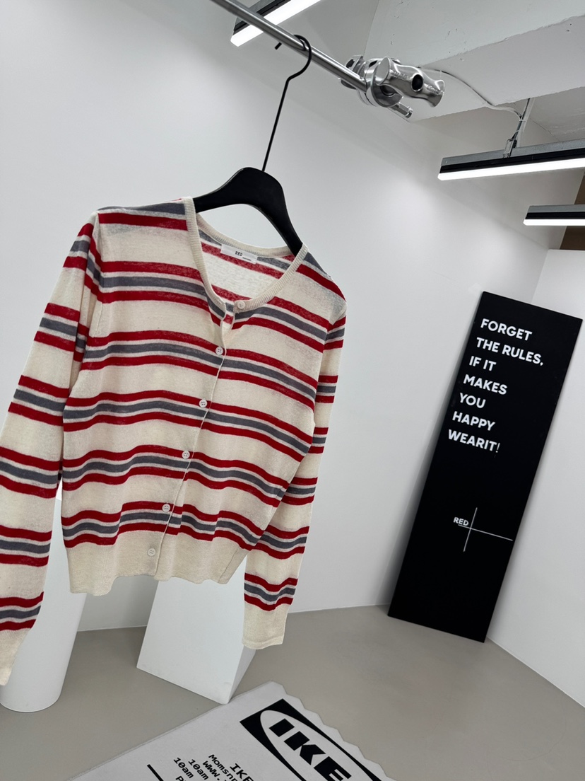 RED-A韓國㊣直郵東大門代購女裝新品25春夏休閑針織衫亞麻RED-A針織衫圖色2