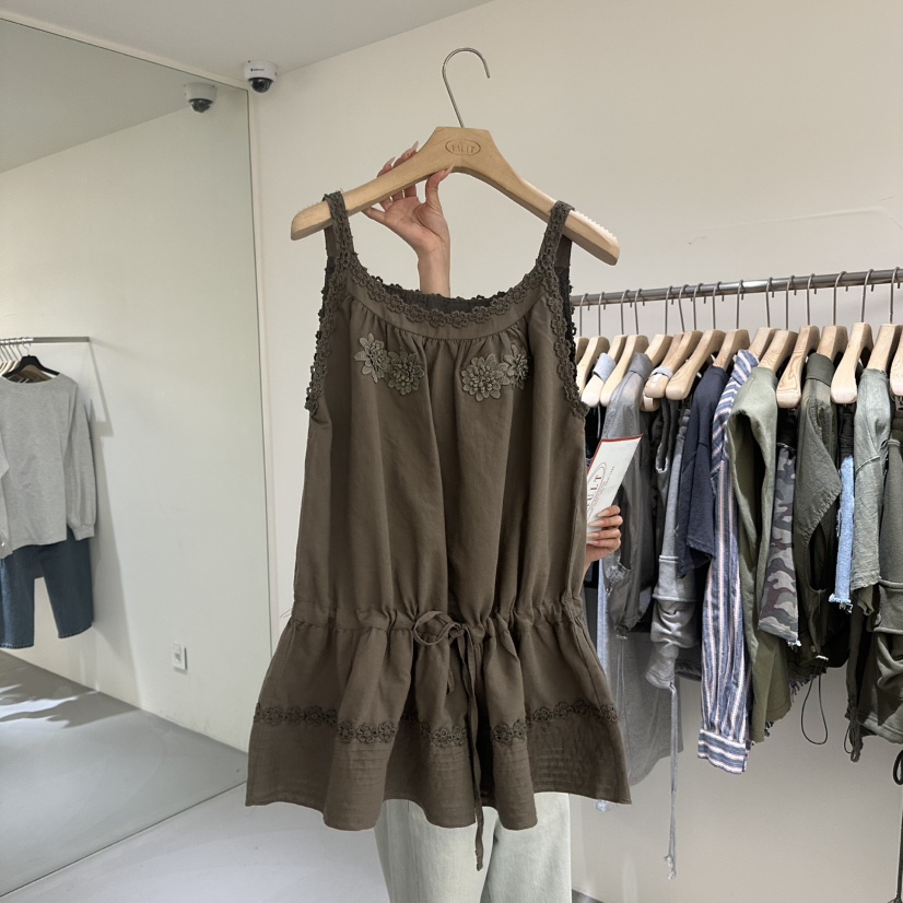 VAULT韓國直郵㊣東大門實拍女裝新品休閑時尚25春夏連衣裙亞麻VAULT連衣裙圖色3