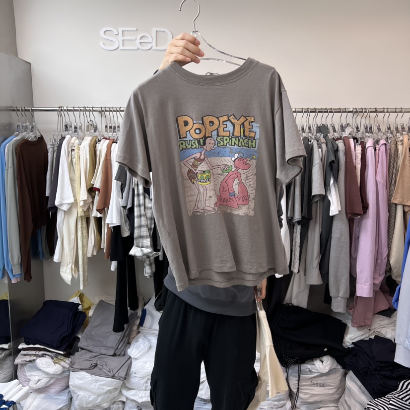 LEESEED-A直郵韓國代購㊣女裝新款時尚人氣熱賣25春夏推薦T恤SEeD/LEESEEDT恤圖色2