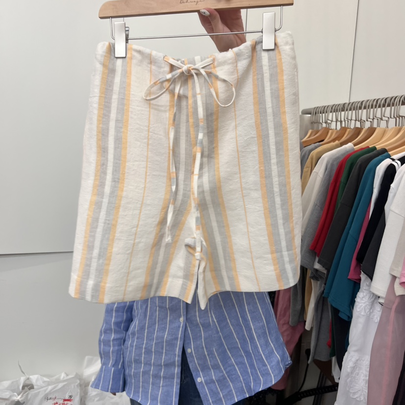 DOHWAJI韓國㊣直郵東大門代購女裝新品時尚25春夏熱賣短褲條紋DOHWAJI短褲